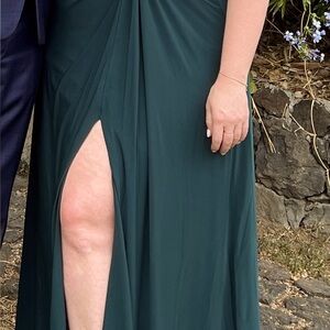 Beautiful BHLDN Dark Green Maxi Dress